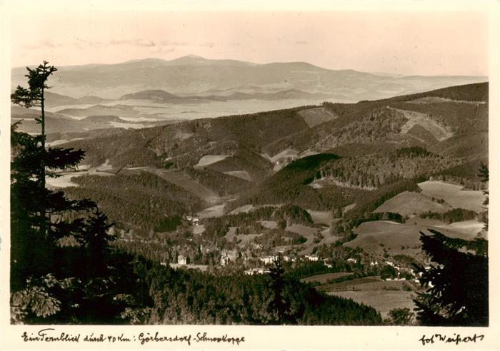 Goerbersdorf Schlesien PL Panorama Fernblick bis zur Schneekoppe