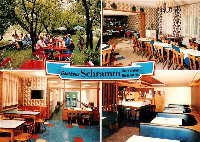 Niederwerrn Gasthaus Schramm Gastraeume Gartenterrasse Kegelbahn