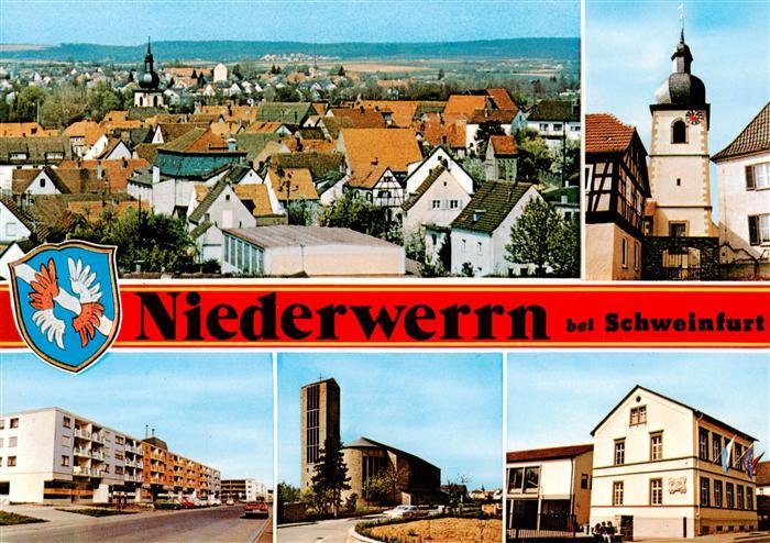 Niederwerrn Panorama Ortspartien Kirche Stadttor