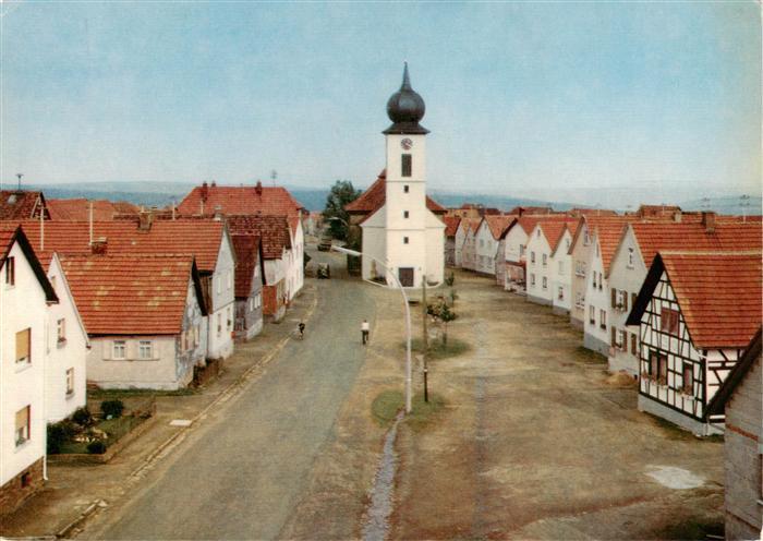Langenleiten Sandberg Dorfstrasse mit Kirche