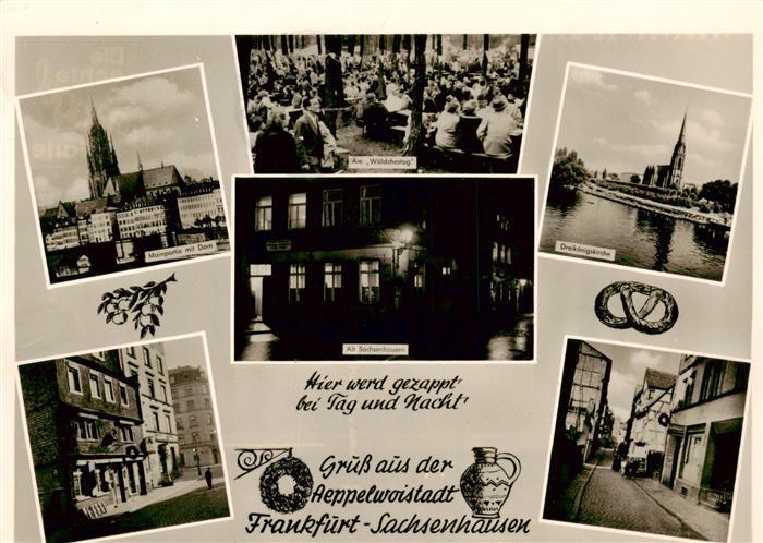 Sachsenhausen Frankfurt Mainpartie Dom Am Waeldchestag Dreikoenigskirche