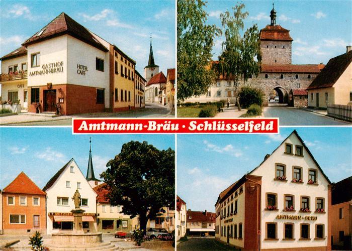 Schluesselfeld Hotel Altmann Braeu Gasthof Cafe Marktbrunnen Stadttor