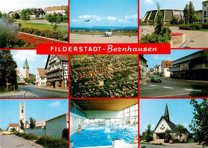 Bernhausen Filderstadt Teilansichten Flugplatz Kirche Hallenbad