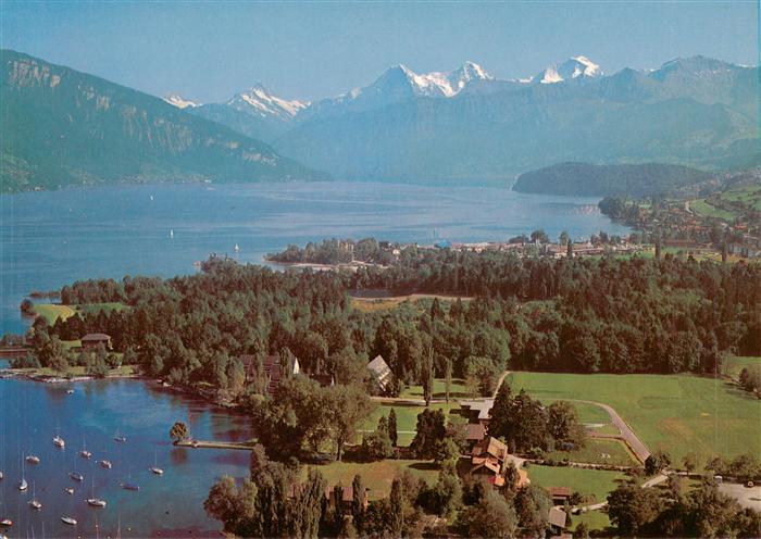 Gwatt BE Heimstaette Gwatt Thunersee Fliegeraufnahme