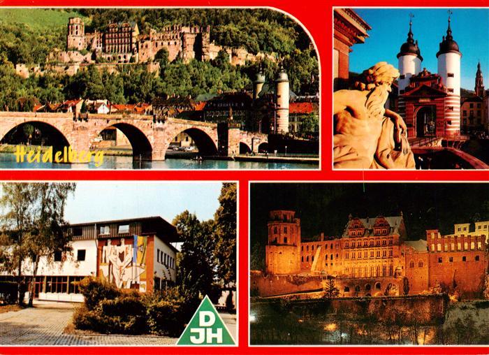 Heidelberg  Neckar Schloss bei Nacht Jugendherberge Tiergartenstrasse