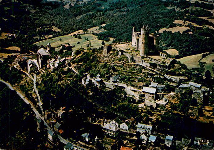 Najac 12 Aveyron Le chateau fort du XIIIe siecle Vue aerienne