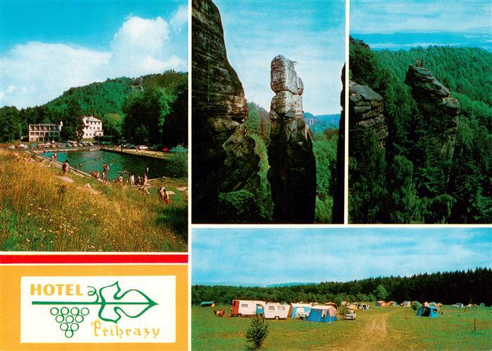 Cesky Raj CZ Hotel Prihrazy s koupalistem Skalni utvar Barberina Skalni utvar Ko