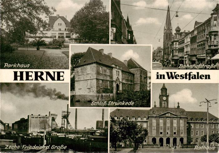Herne  Westfalen Parkhaus Bahnhofstrasse Schloss Struenkede Zeche Friedrich der