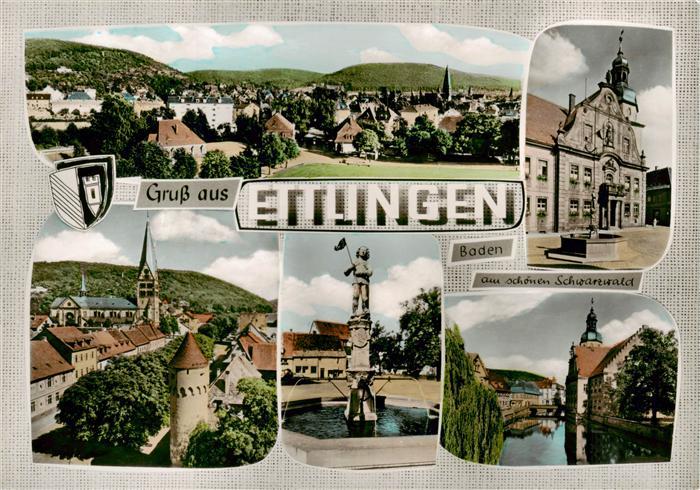 Ettlingen Panorama Kirche Brunnen Rathaus