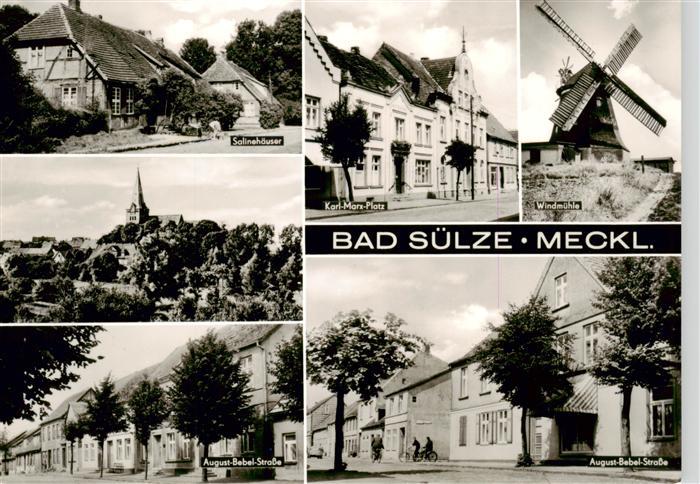Bad Suelze Salinehaeuser Blick zur Kirche August-Bebel-Strasse Karl-Marx-Platz W