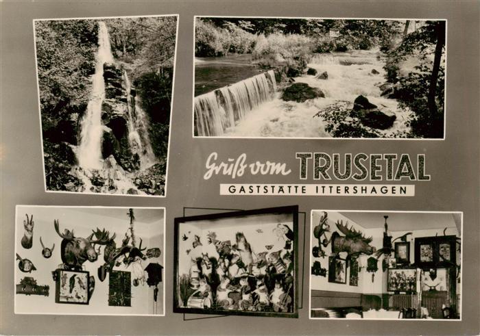 Trusetal Gaststaette Ittershagen Gastraeume Wasserfall