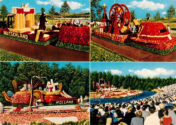 Wiesmoor Korsowagen und Freilichtbuehne beim Bluetenfest