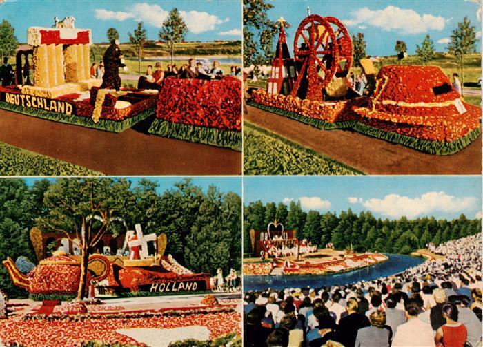 Wiesmoor Korsowagen und Freilichtbuehne beim Bluetenfest