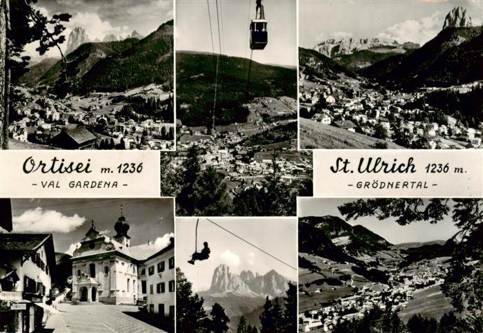 Ortisei St Ulrich Groednertal IT Panorama Groednertal Bergbahn Alpen Ortsansicht
