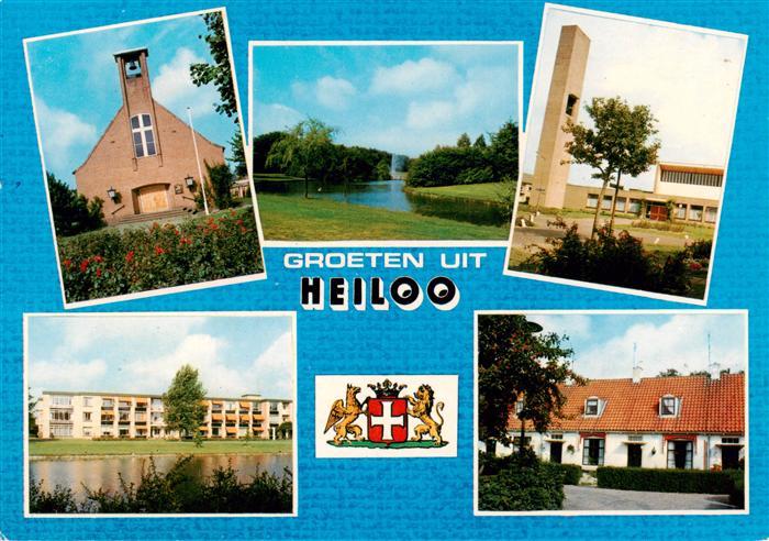 Heiloo NL Teilansichten Kirche Partie am Wasser Wappen