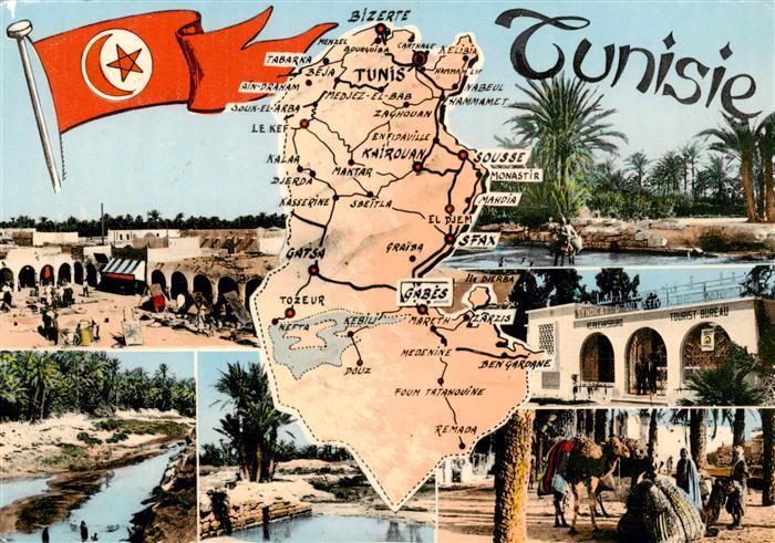 Bizerte Tunesie Teilansichten Landkarte Tunesien