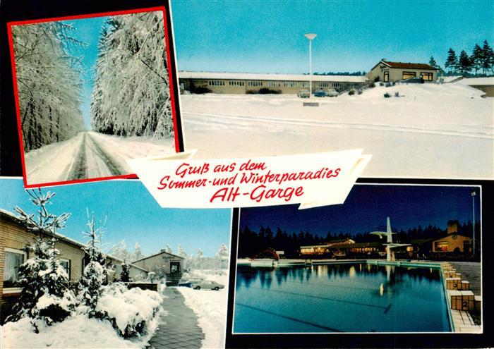 Alt Garge Waldbad Restaurant Winterpanorama Schwimmbad