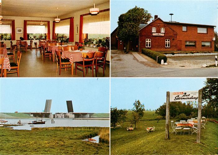 Borsfleth Ausflugslokal Zur Stoermuendung Gastraum Freiterrasse Bruecke