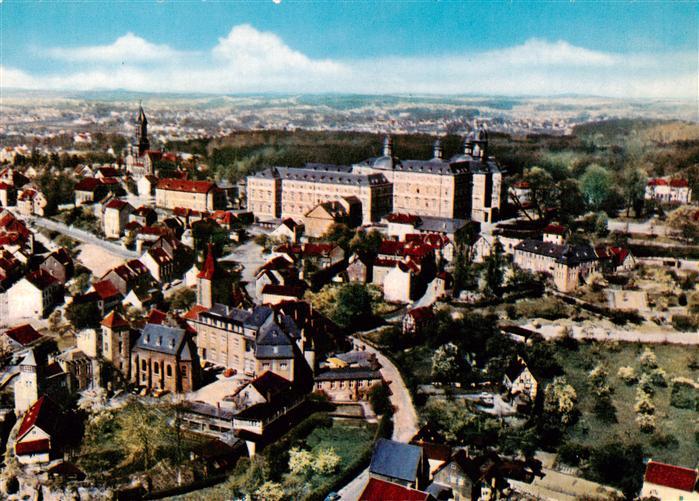 Bensberg Bergisch-Gladbach Fliegeraufnahme mit Schloss und Kirche
