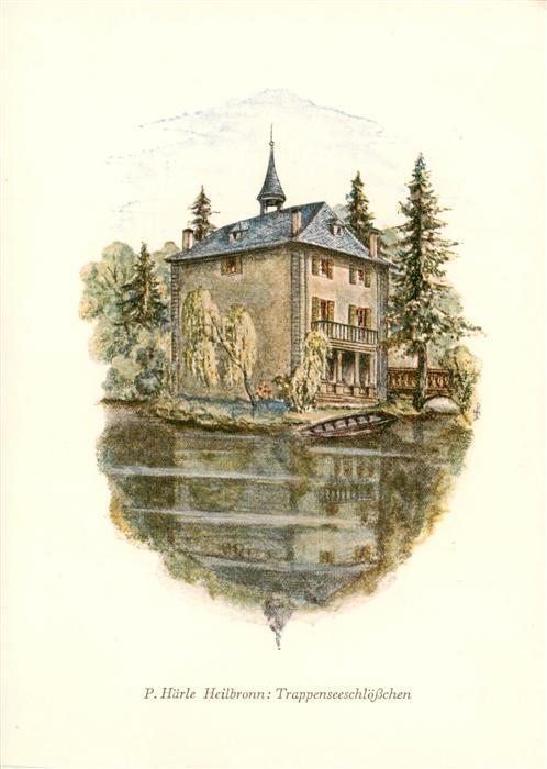 Heilbronn Neckar Trappenseeschloesschen Kuenstlerkarte