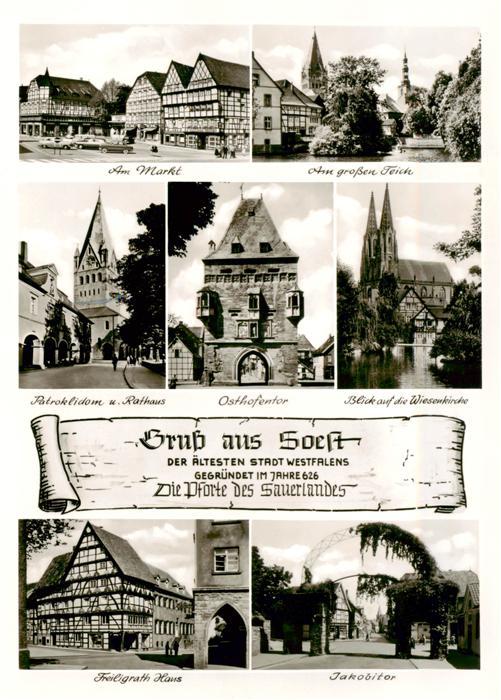 Soest DE NRW Markt Am grossen Teich Patroklidom Osthofentor Wiesenkirche Freilli
