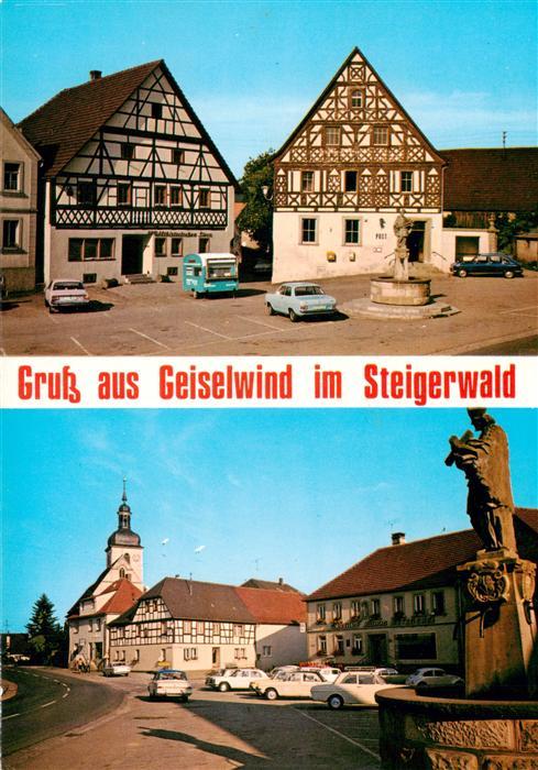 Geiselwind Marktplatz Brunnen Kirche