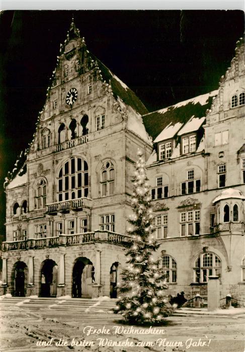 BIELEFELD  CITY Rathaus Weihnachtskarte Nachtaufnahme