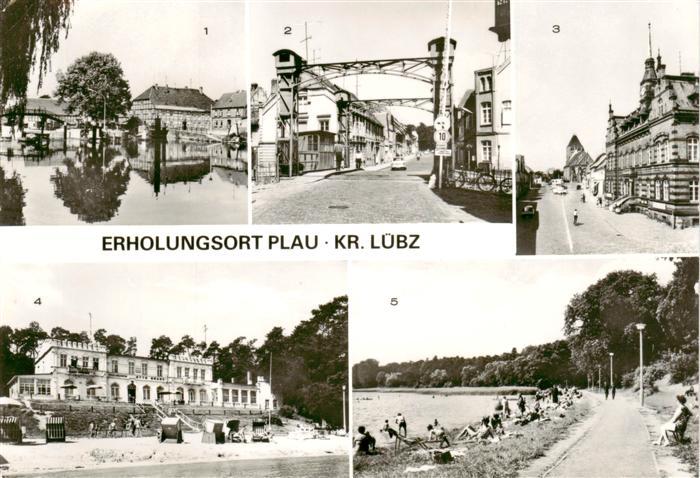 Plau Mecklenburg Partie an der Schleuse Grosse Burgstrasse Marktplatz FDGB Erhol