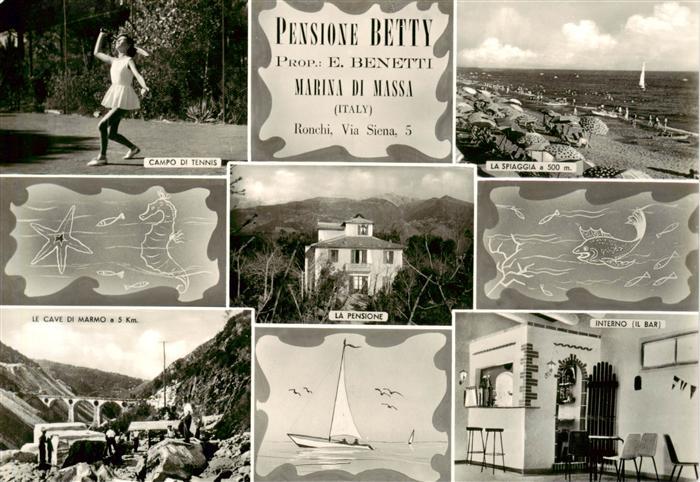 Marina di Massa Toscana IT Tennis Strand Pension Betty Marmorbrueche