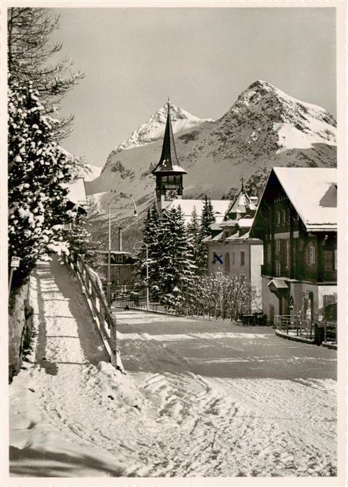 Arosa GR Dorfkirche mit Furkahoerner