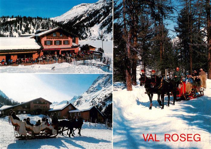 Roseg Schlitteda zum Hotel Restaurant Roseggletscher