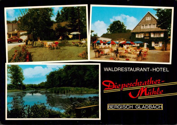 Bergisch-Gladbach Waldrestaurant Hotel Diepeschrather Muehle Partie am Wasser