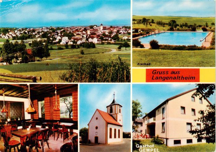 Langenaltheim Panorama Gasthof Gempel Kirche Freibad