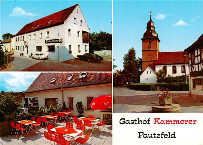 Pautzfeld Gasthof Pension Kammerer Terrasse Kirche