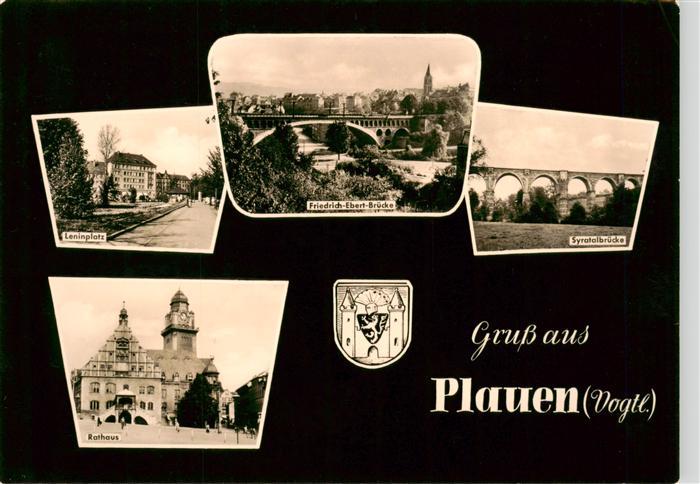 Plauen  Vogtland Leninplatz Friedrich-Ebert-Bruecke Syratalbruecke Rathaus