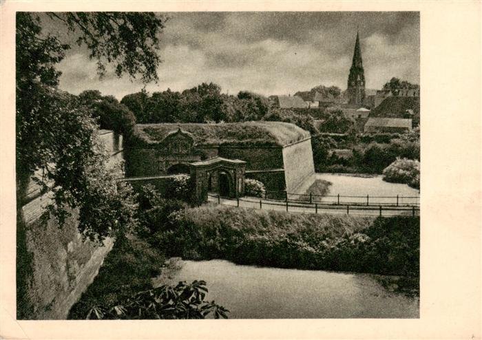 Doemitz Stadt und Festung Serie Das schoene Mecklenburg Kupfertiefdruck