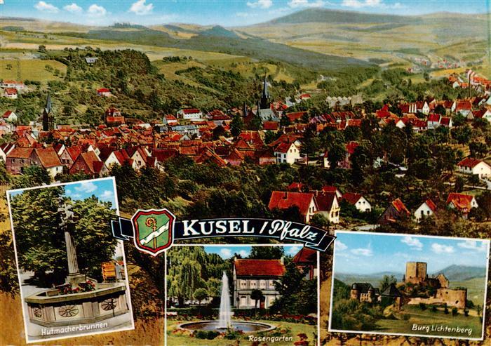Kusel Panorama Hutmacherbrunnen Rosengarten Burg Lichtenberg