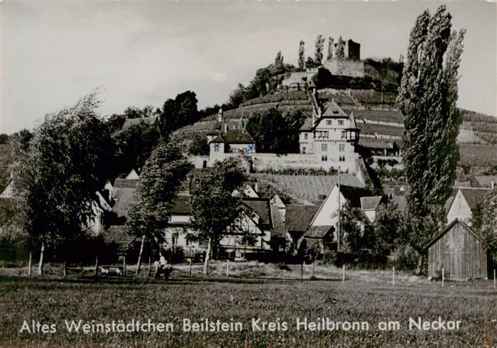 Beilstein Wuerttemberg Teilansicht altes Weinstaedtchen Burgruine