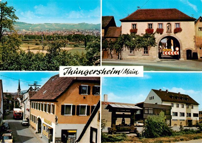 Thuengersheim Panorama Stadttor Strasse Brunnen