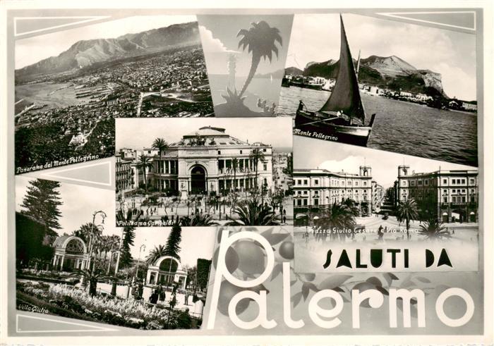 Palermo  Sicilia Panorama Monte Pellegrino Villa Giulia Piazza Giulio Cesare e V