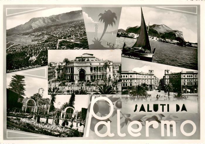 Palermo  Sicilia Panorama del Monte Pellegrino Villa Giulia Piazza Giulio Cesare