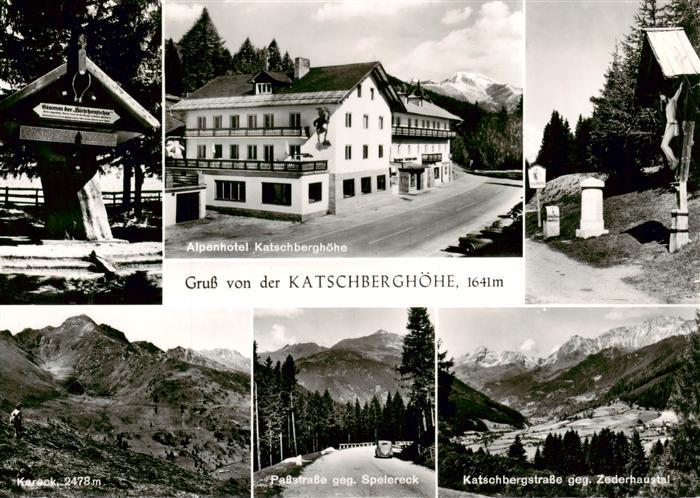 Katschberghoehe Rennweg AT Alpenhotel Katschberghoehe Wegekreuz Kareck Passtrass