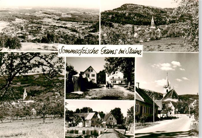 Gams Bad Panorama Kirche Teilansichten