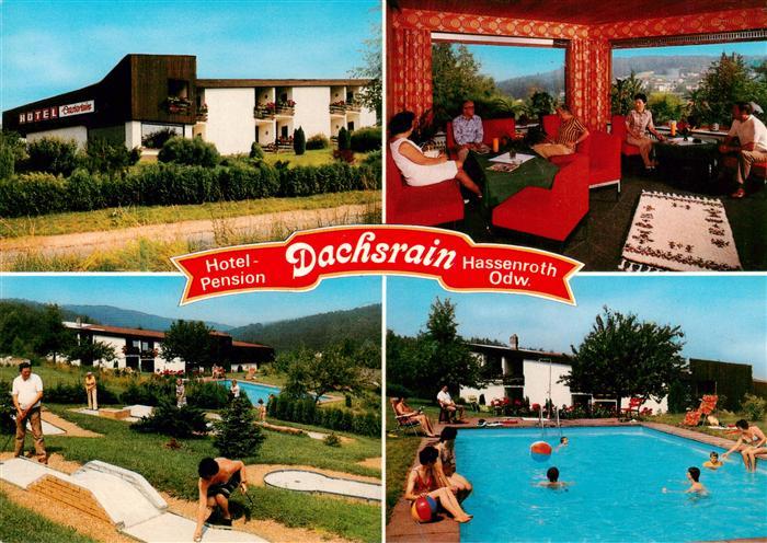 Hassenroth Hoechst  Odenwald Hotel Pension Dachsrain Gaststube Minigolfanlage Fr