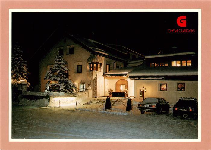 Champfer Graubuenden Chesa Guardaleij Hotel Restaurant Nacht
