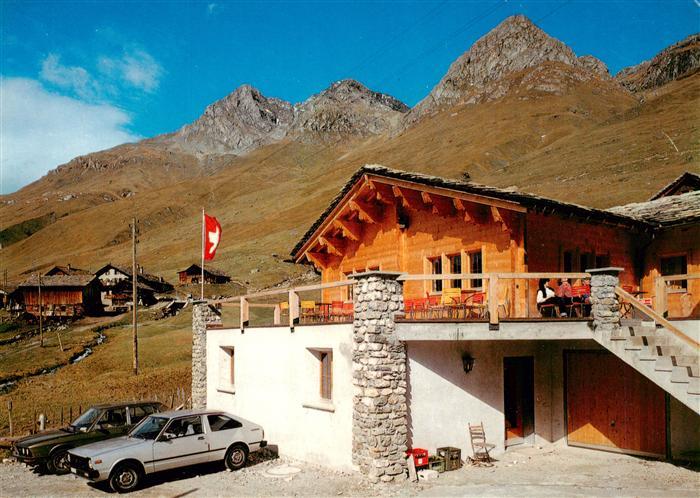 Avers-Juf GR Gasthaus Pension Edelweiss mit Mazzaspitz Foppaspitz