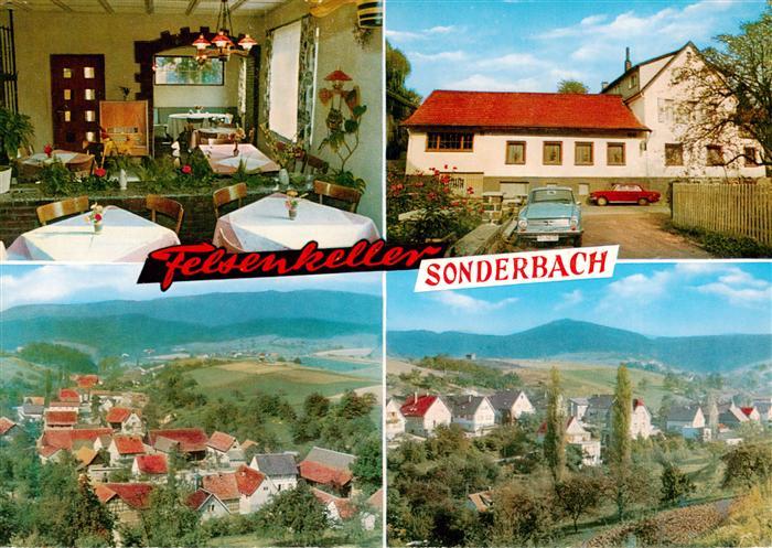 Sonderbach Gasthaus Pension Felsenkeller Gaststube Panorama