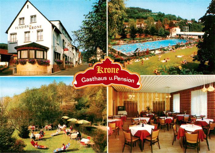 Hetschbach Hoechst Odenwald Gasthaus Pension Krone Schwimmbad Gaststube Liegewie