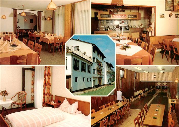 Hummetroth Odenwald Hoehengaststaette Pension Zum Odenwald Gastraeume Kegelbahn