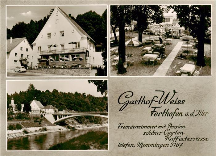 Ferthofen Gasthof Weiss Gartenwirtschaft Illerbruecke